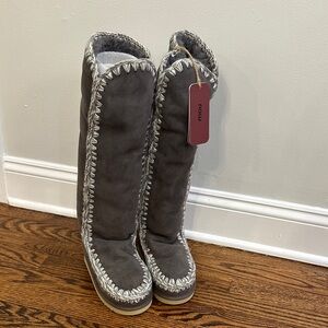 Mou Charcoal Tall Women's Boots